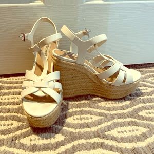 Steve Madden white wedges